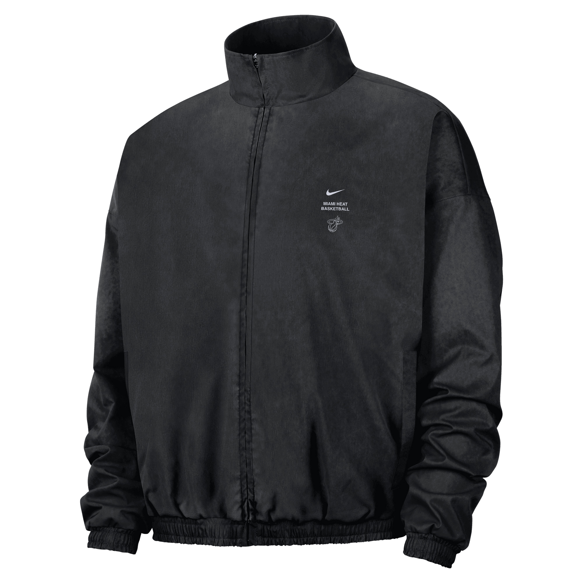 Men's Nike Black Miami Heat 2026/27 Standard Issue On-Court Game Theater Calm Full-Zip Jacket