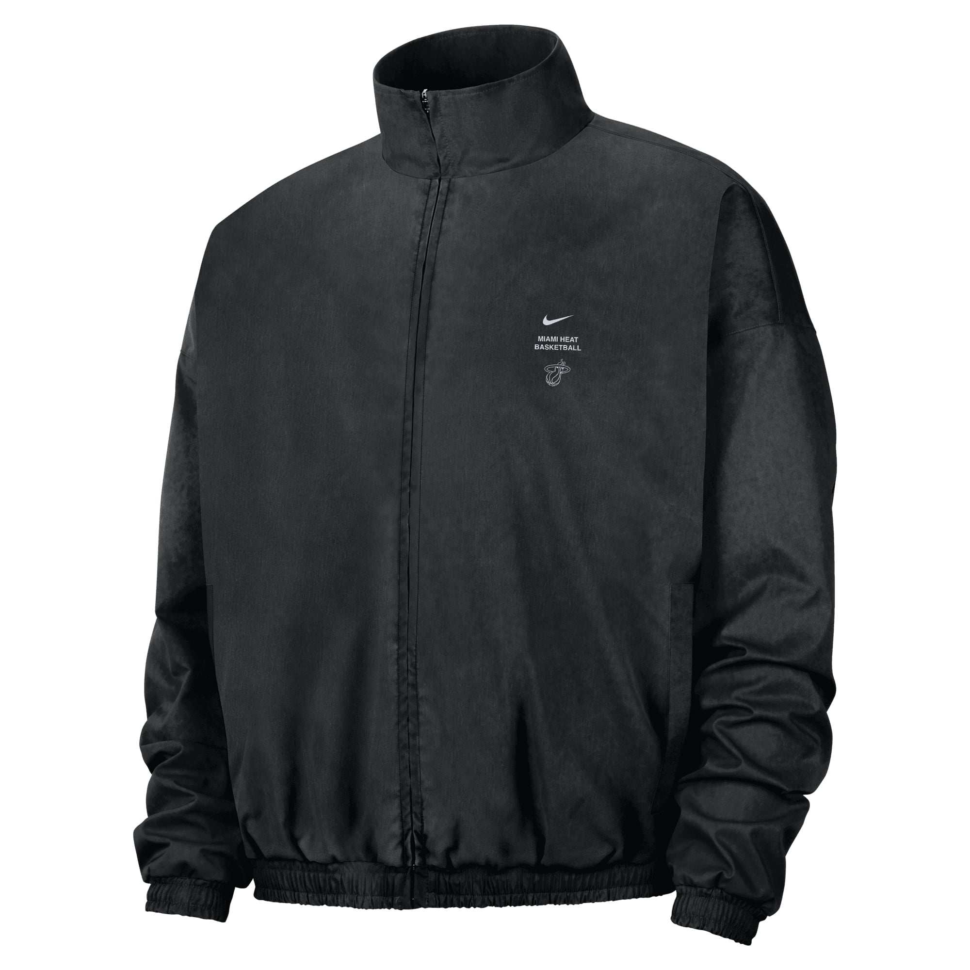Men's Nike Black Miami Heat 2026/27 Standard Issue On-Court Game Theater Calm Full-Zip Jacket