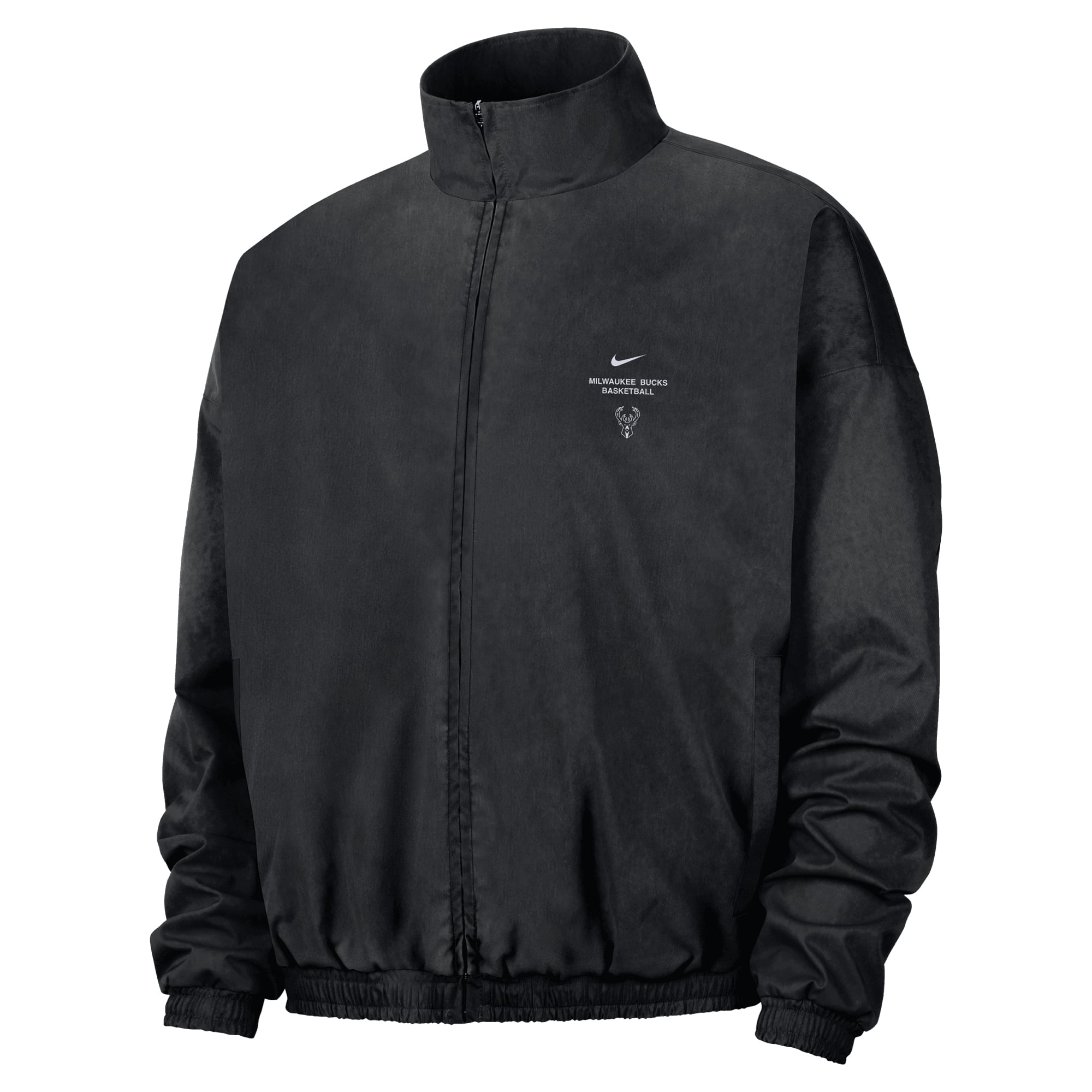 Men's Nike Black Milwaukee Bucks 2026/27 Standard Issue On-Court Game Theater Calm Full-Zip Jacket