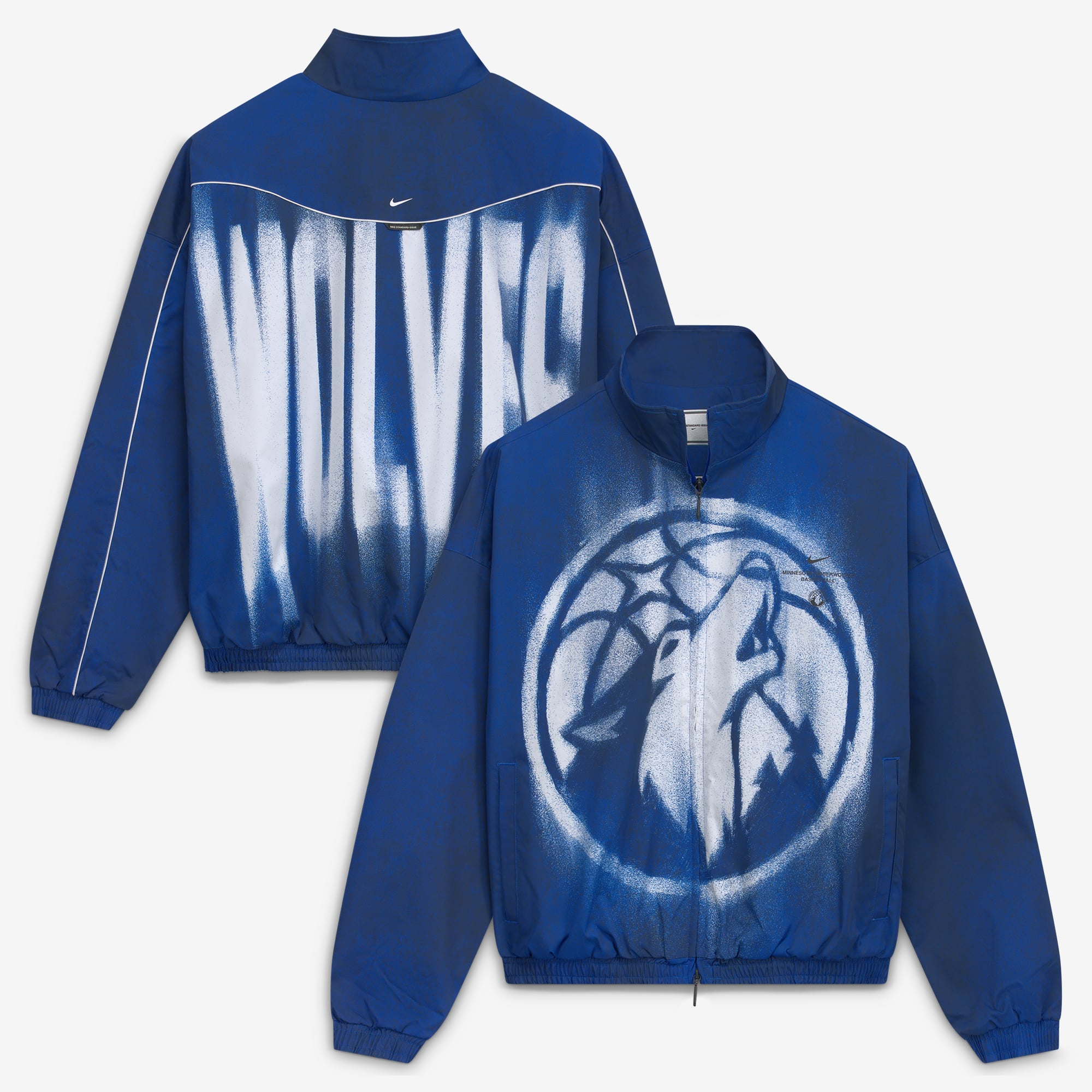 Men's Nike Blue Minnesota Timberwolves 2026/27 Standard Issue On-Court Game Theater Loud Full-Zip Jacket