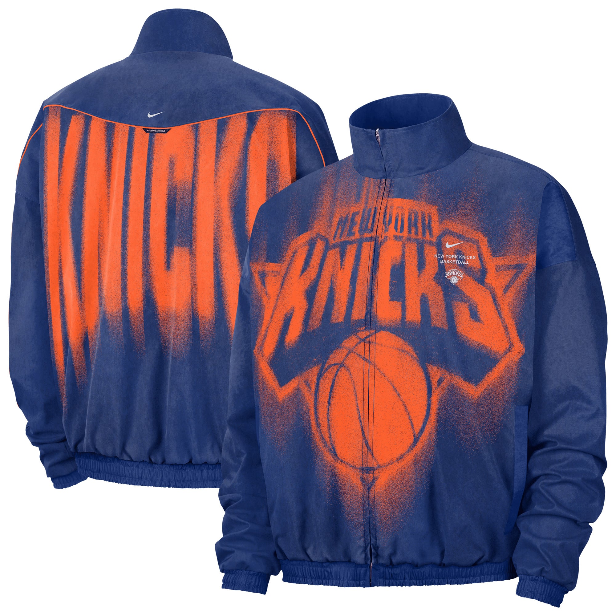 Men's Nike Blue New York Knicks 2026/27 Standard Issue On-Court Game Theater Loud Full-Zip Jacket