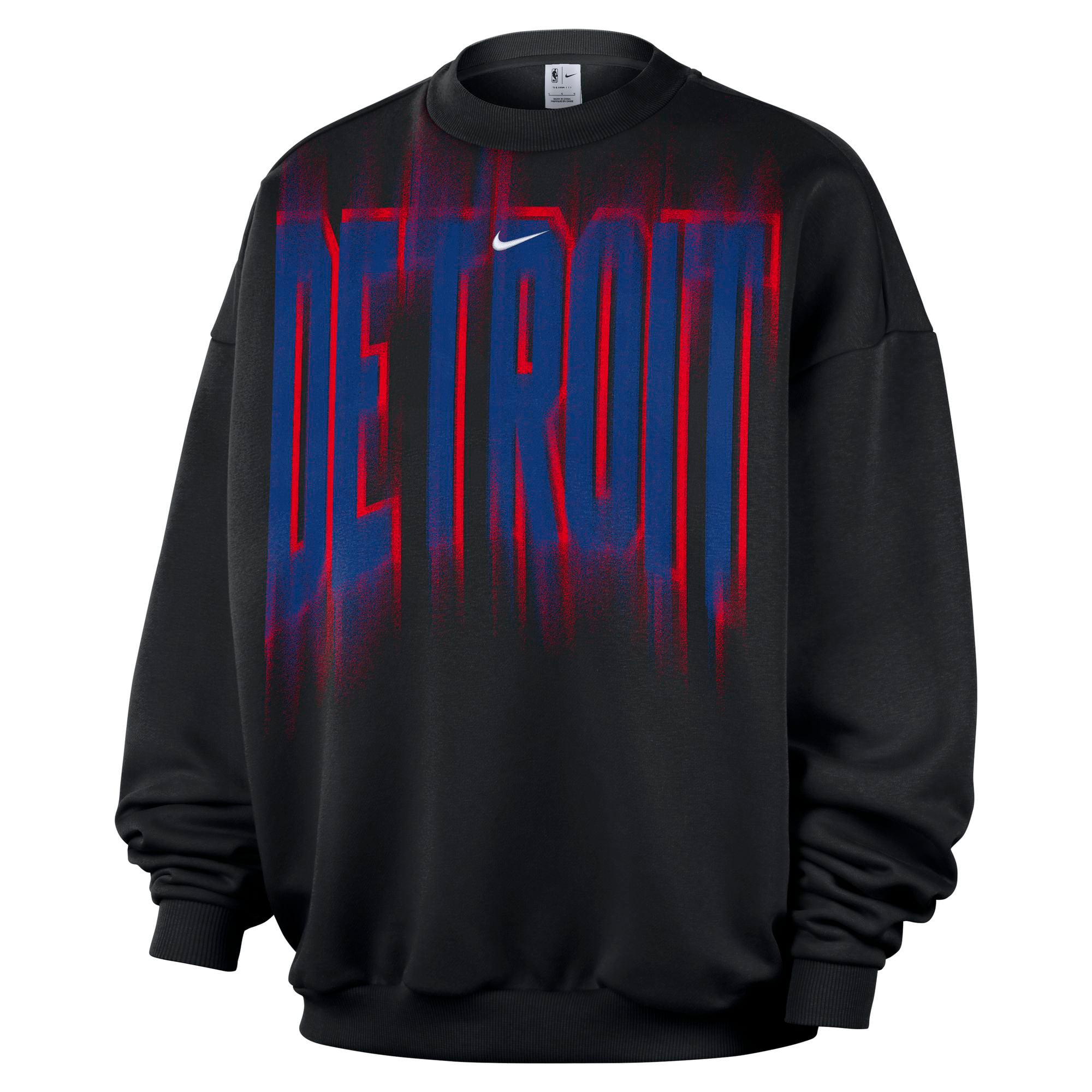 Men's Nike Black Detroit Pistons 2026/27 Standard Issue Team Fleece Pullover Sweatshirt