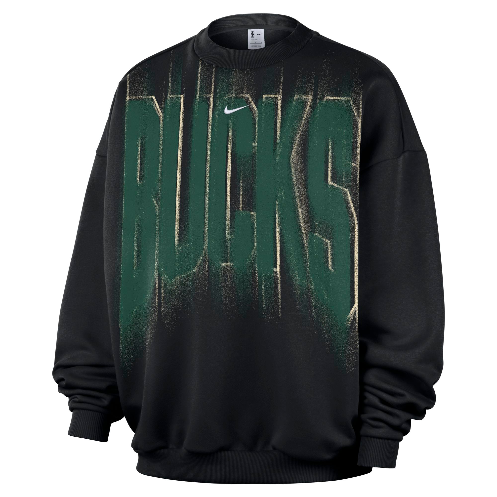 Men's Nike Black Milwaukee Bucks 2026/27 Standard Issue Team Fleece Pullover Sweatshirt