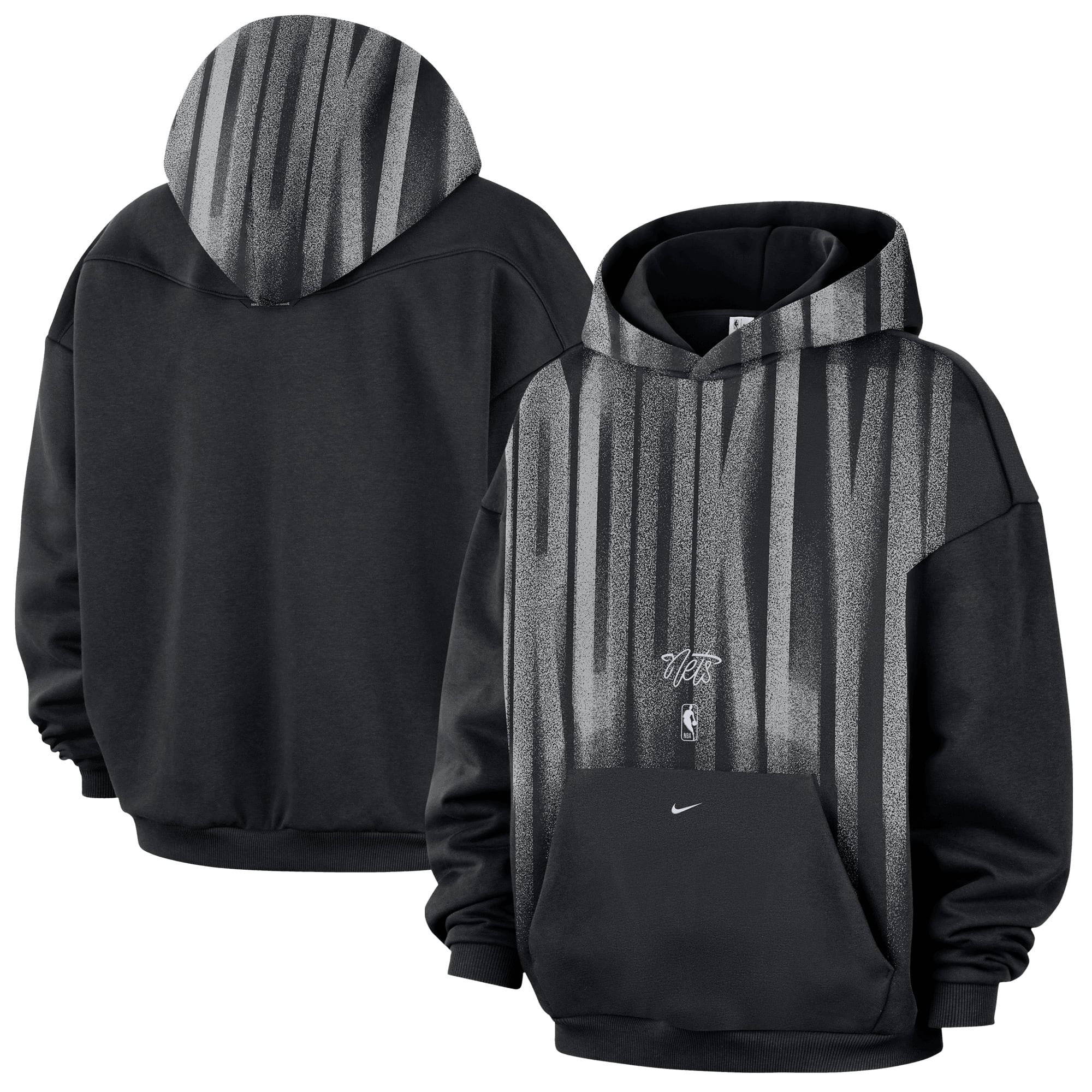 Men's Nike Black Brooklyn Nets 2026/27 Standard Issue Game Theater Team Fleece Hoodie