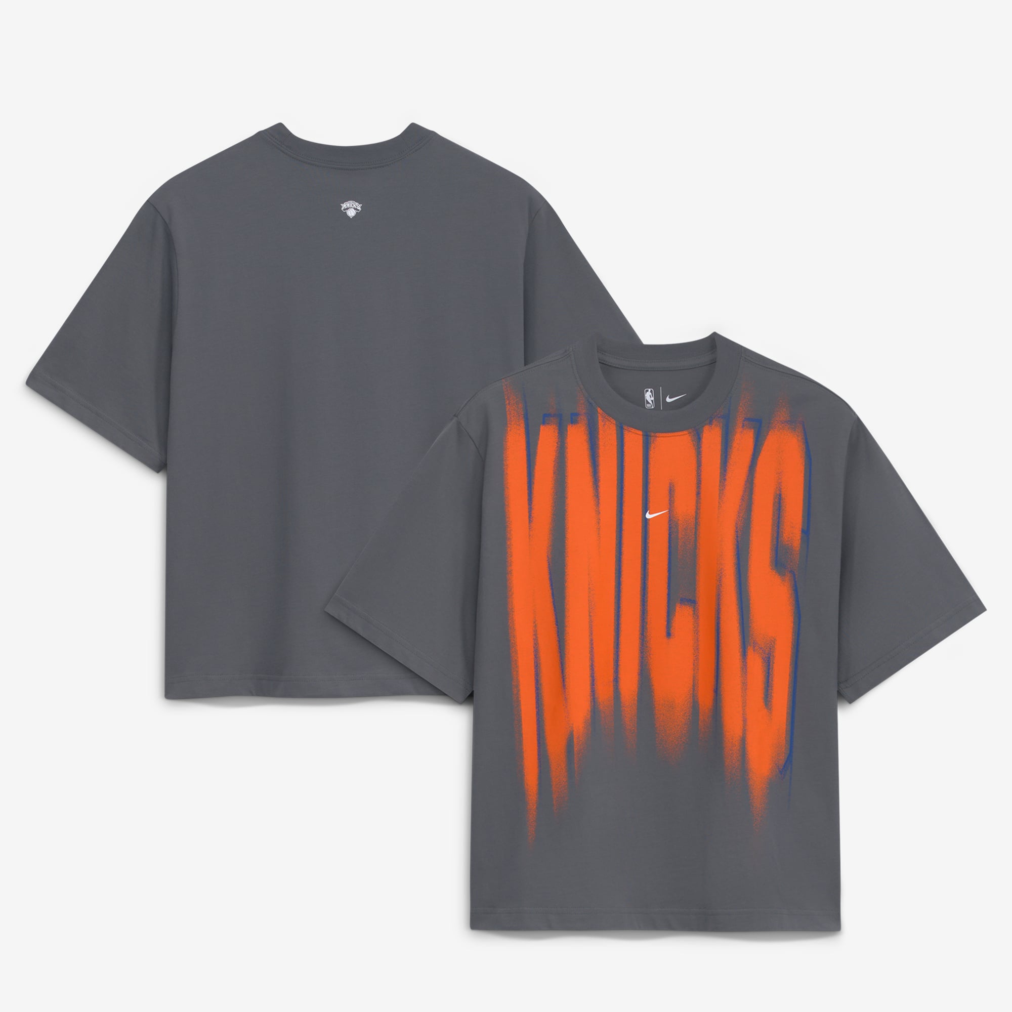 Women's Nike Gray New York Knicks 2026/27 Standard Issue Game Theater Team Anthem T-Shirt