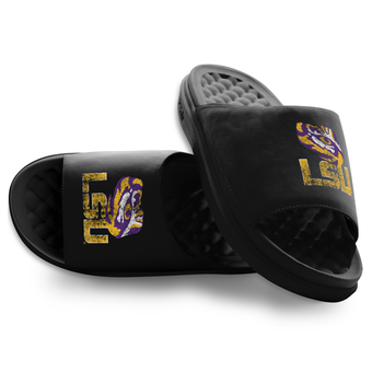 Unisex ISlide LSU Tigers Pixeled Distressed Motive Slide Sandals