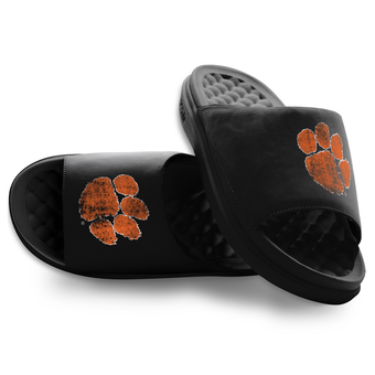 Unisex ISlide Clemson Tigers Pixeled Distressed Motive Slide Sandals