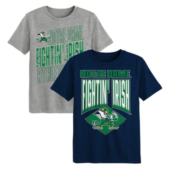 Toddler Outerstuff Navy/Gray Notre Dame Fighting Irish Trench Kings 2-Pack T-Shirt Set