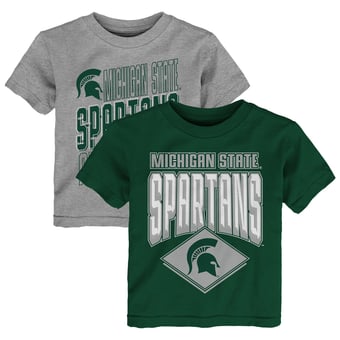 Toddler Outerstuff Green/Gray Michigan State Spartans Trench Kings 2-Pack T-Shirt Set