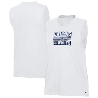 Women's Champion  White Dallas Cowboys Muscle Tank Top