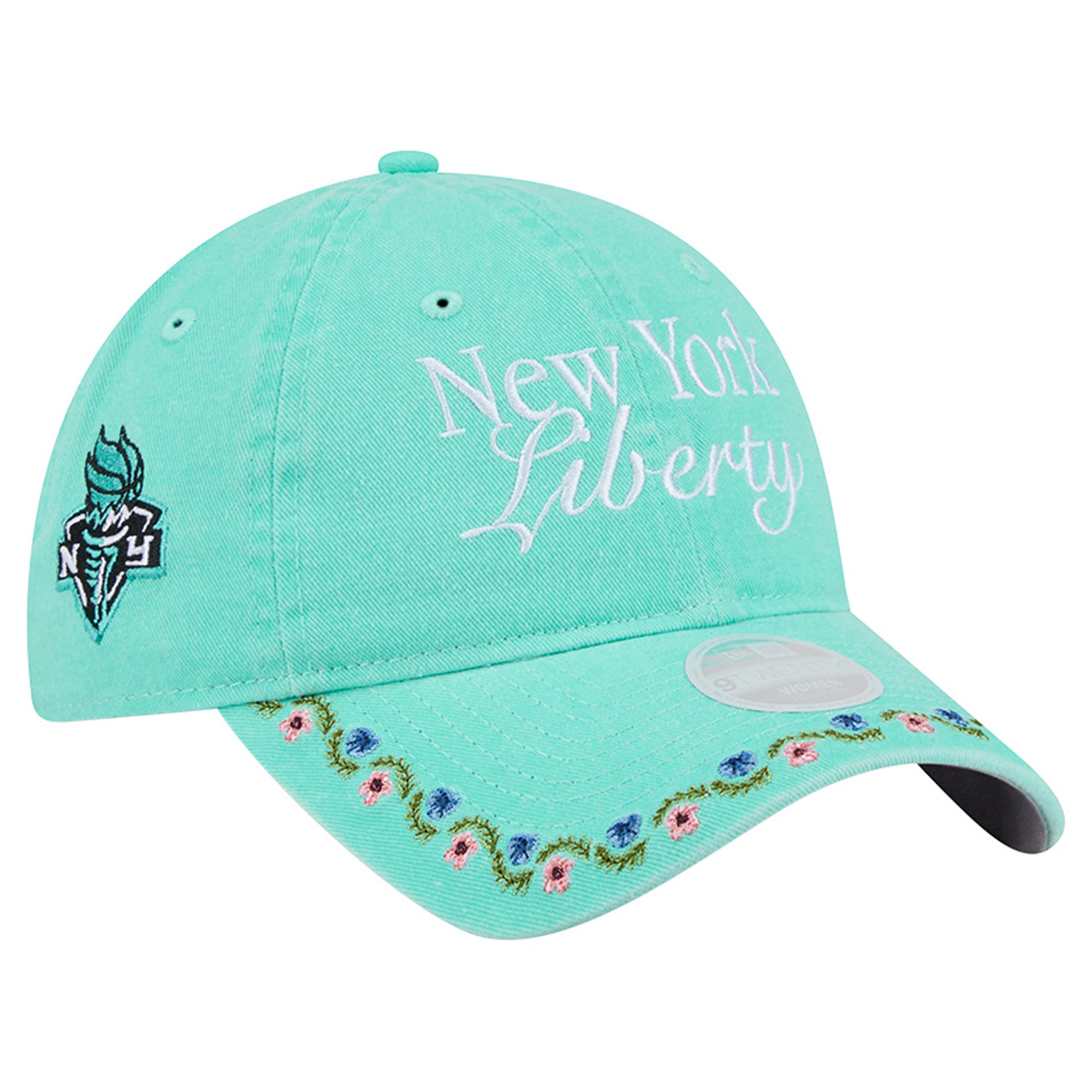 Women's New Era Mint New York Liberty Floral Casual Classic Adjustable Hat