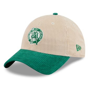 Men's New Era Cream/Kelly Green Boston Celtics Tonal Corduroy Casual Classic Adjustable Hat