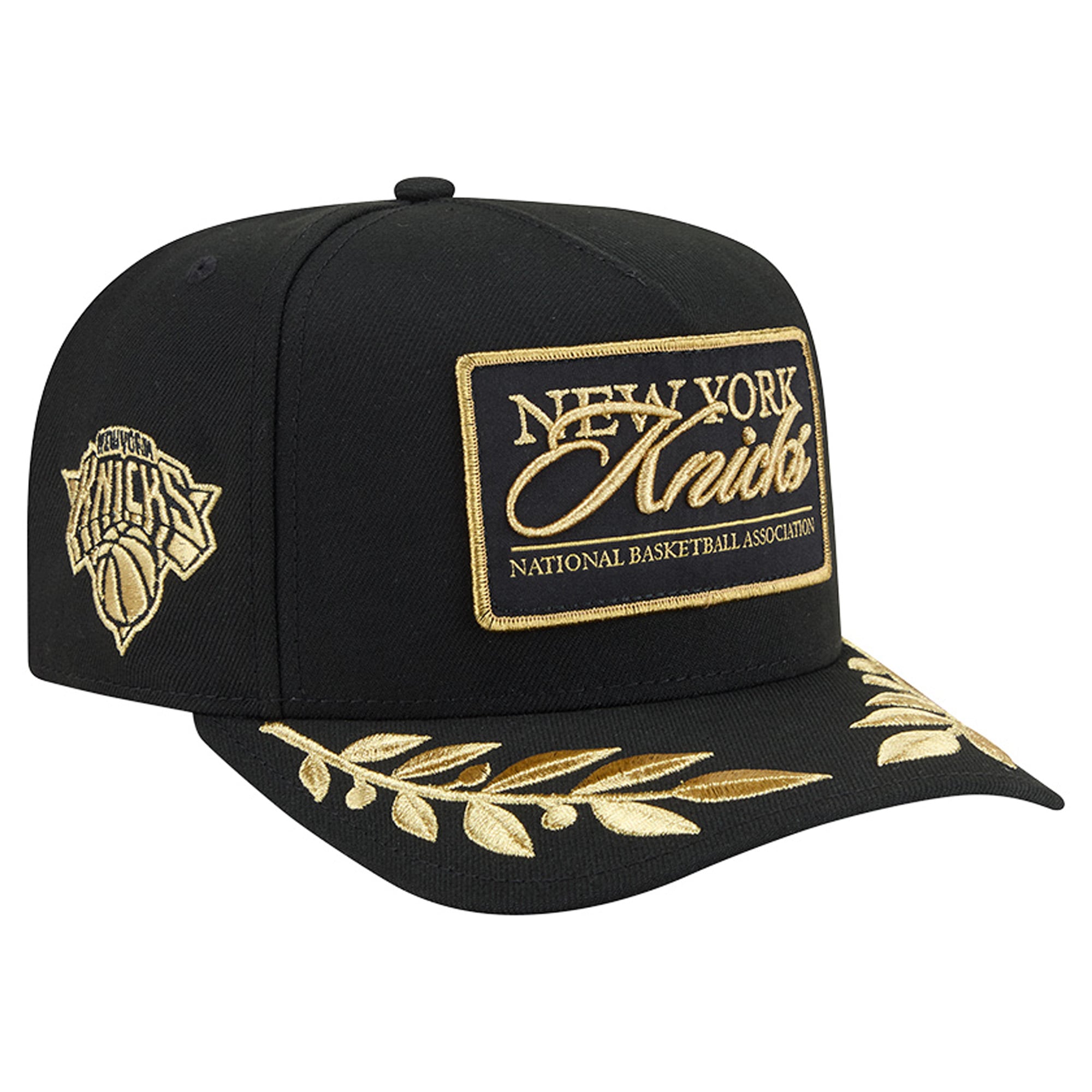 Men's New Era Black New York Knicks Golden 9FIFTY Snapback Hat