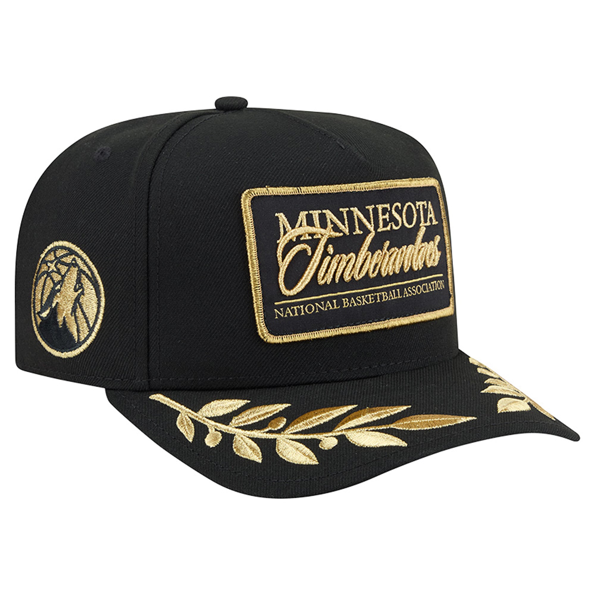 Men's New Era  Black Minnesota Timberwolves Golden 9FIFTY Snapback Hat