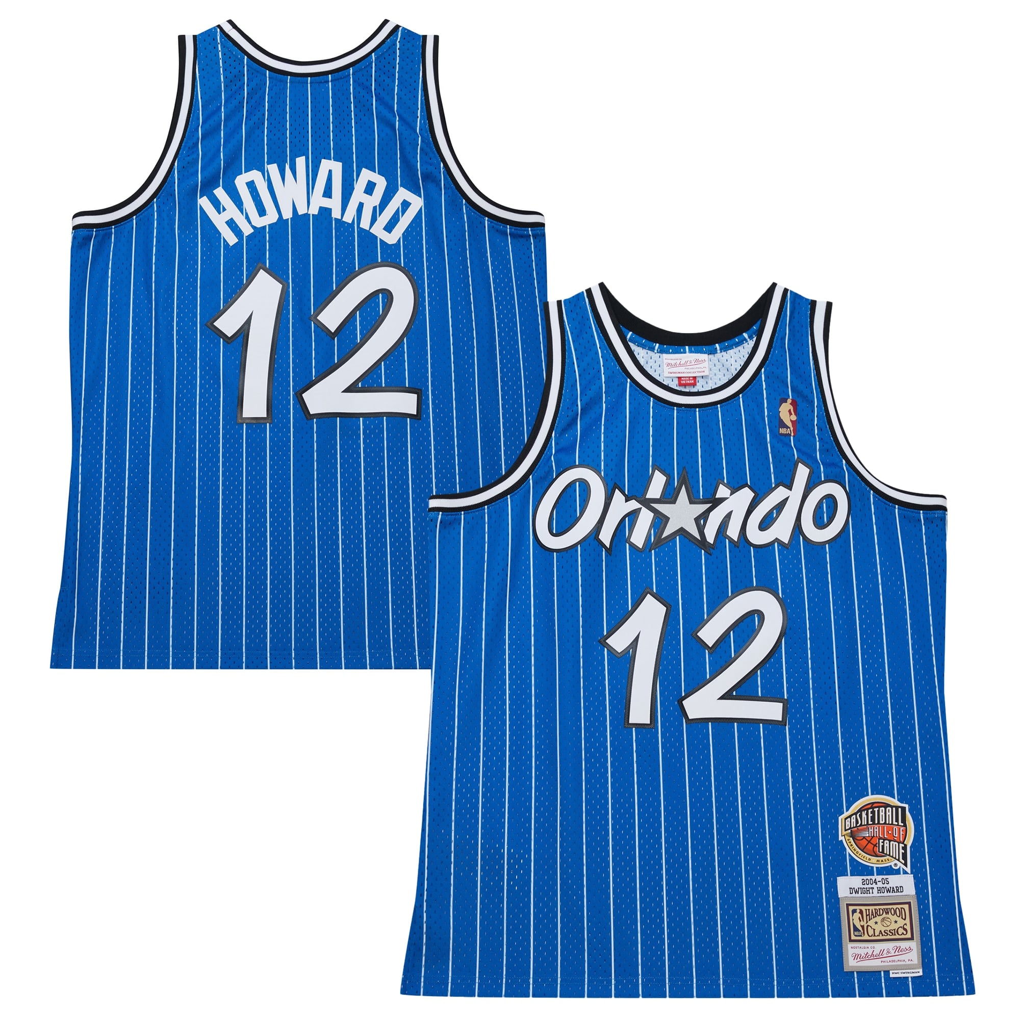 Mitchell & Ness Men's Dwight Howard Blue Orlando Magic 2004/05 Hardwood Classics Hall of Fame Swingman Jersey - Blue