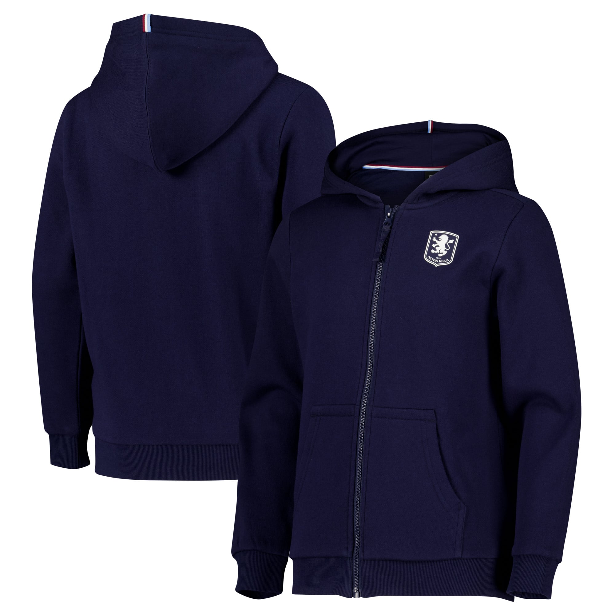 Sweat à capuche zippé Aston Villa Classics Core - Bleu marine - Enfants