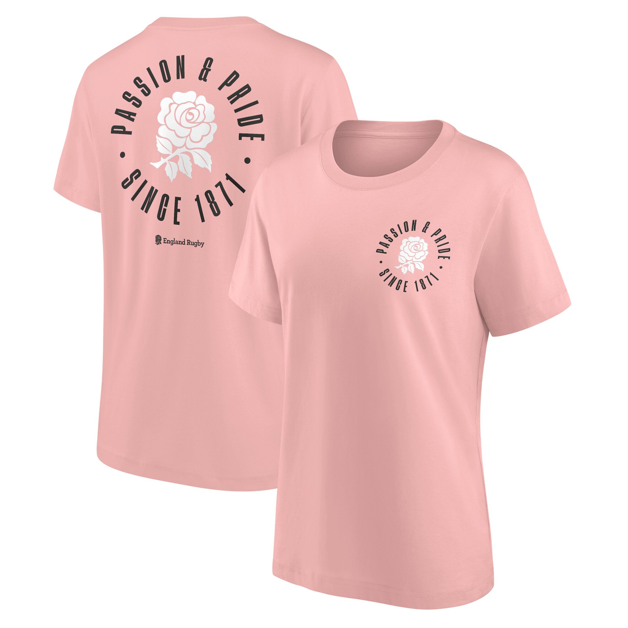 T-shirt grafica England Rugby Passion and Pride - Rosa - Donna