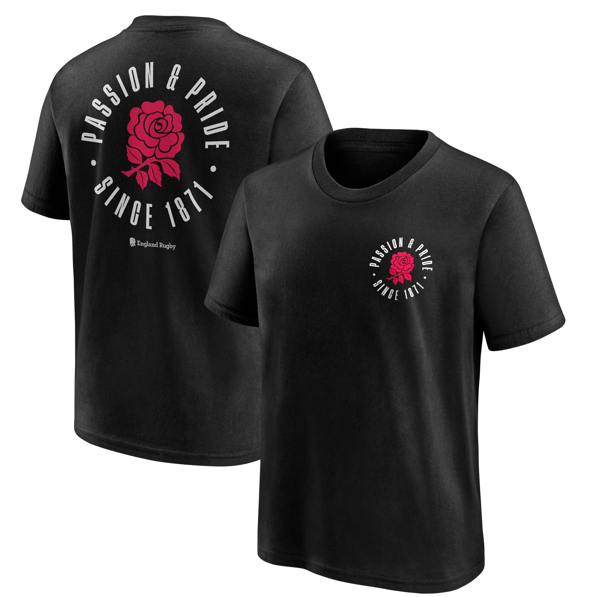 T-shirt grafica England Rugby Passion and Pride - Nera - Junior
