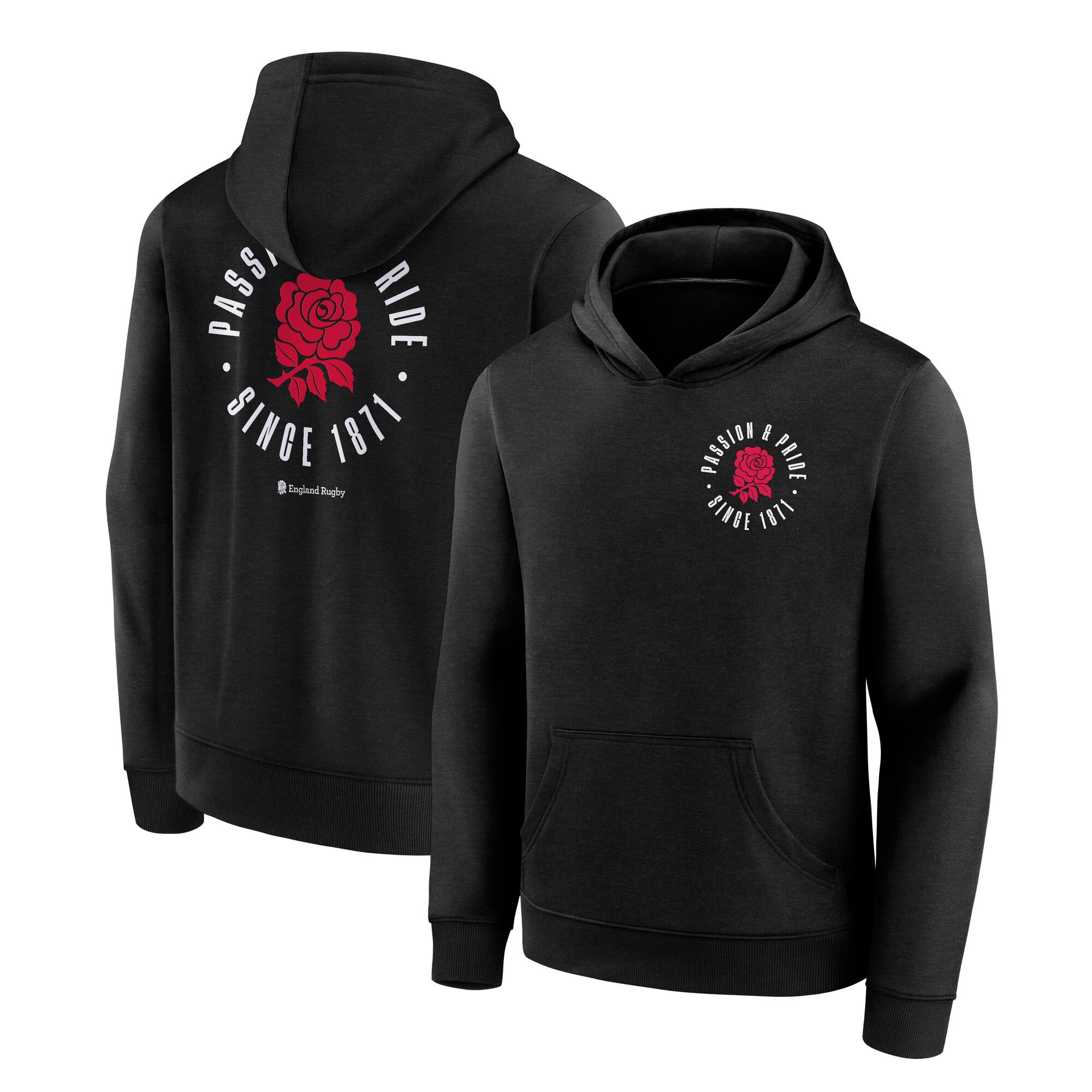 Felpa con cappuccio grafica England Rugby Passion and Pride - Nera - Junior