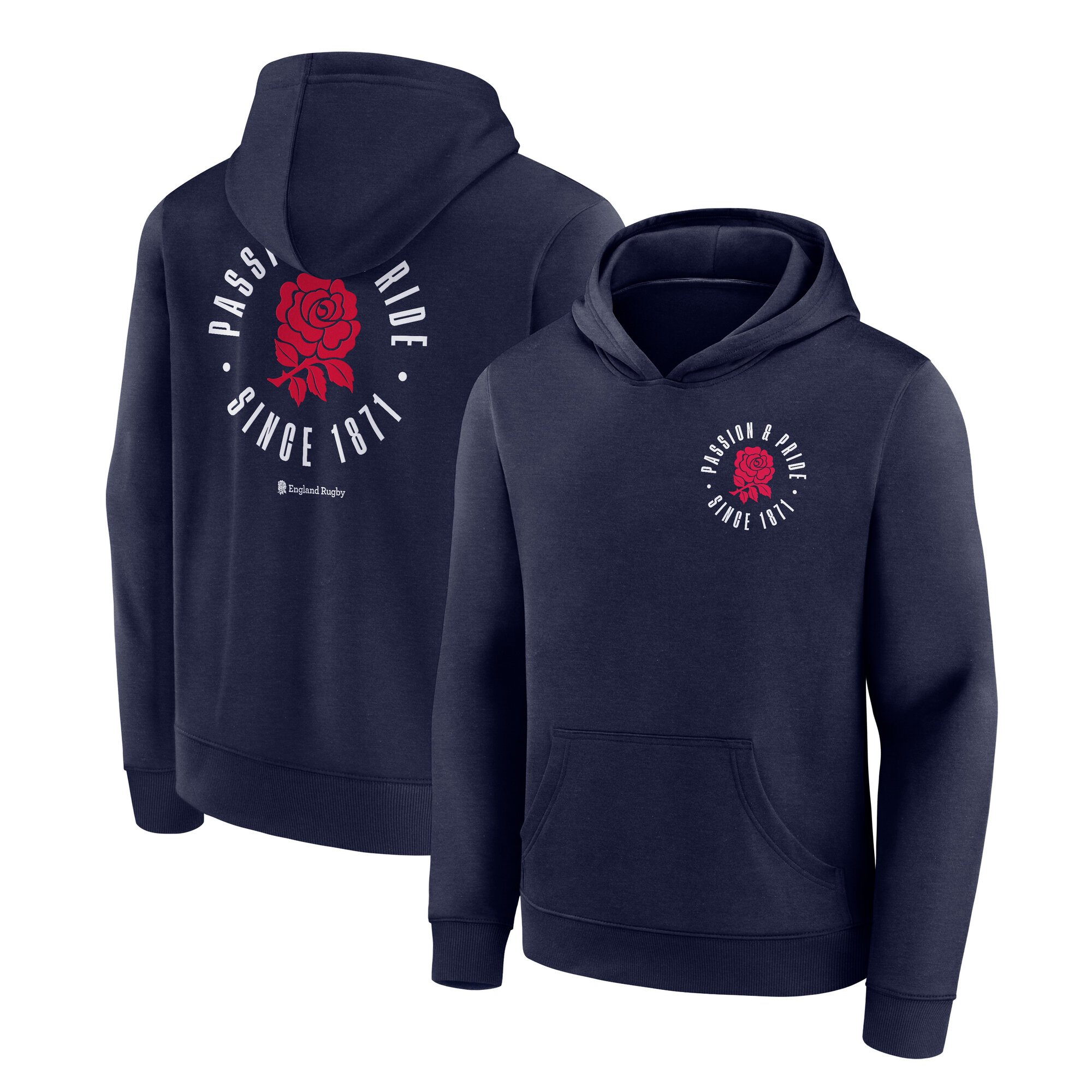 Felpa con cappuccio grafica England Rugby Passion and Pride - Blu navy - Junior