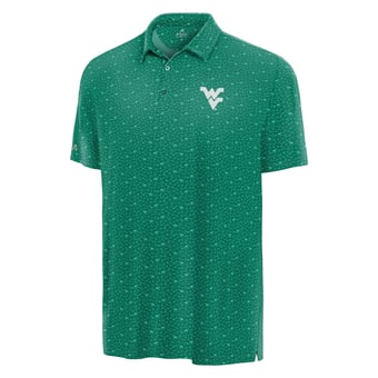Men's Antigua Green West Virginia Mountaineers Lucky Run Polo
