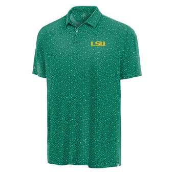 Men's Antigua Green LSU Tigers Lucky Run Polo