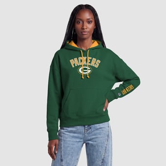 Women's Champion  Green/Gold Green Bay Packers Contrast Liner Hoodie