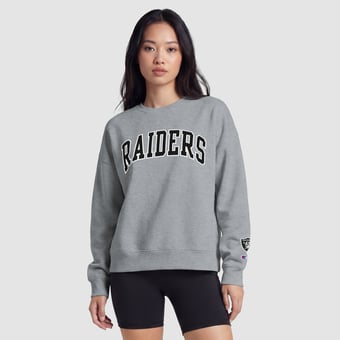 Las Vegas Raiders Champion Women's Contrast Lined Sweatshirt - Heather Gray