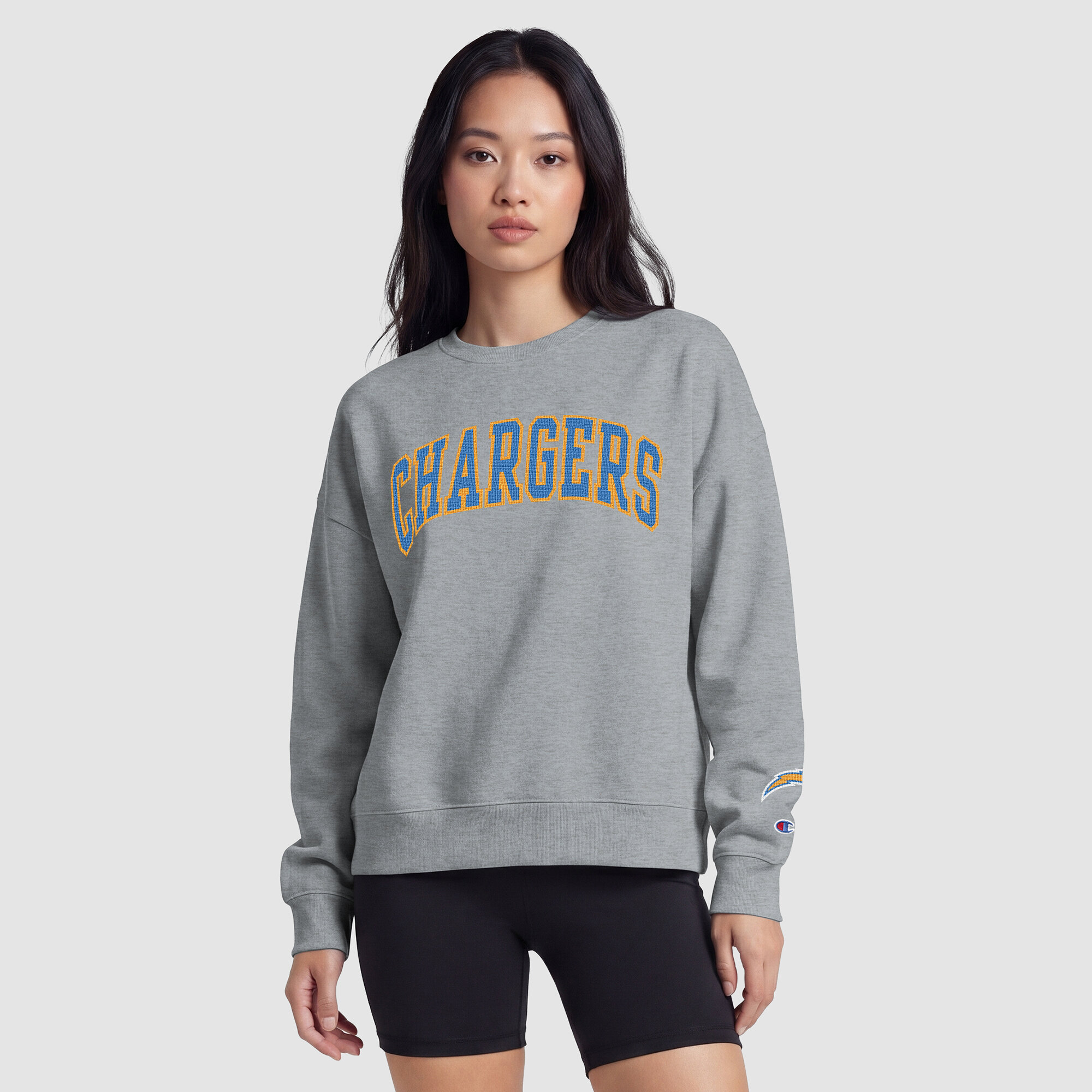 Los Angeles Chargers Champion Women’s Contrast Lined Sweatshirt – Heather Gray Los Angeles Chargers Champion Women’s Contrast Lined Sweatshirt – Heather Gray