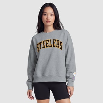 Pittsburgh Steelers Champion Women's Contrast Lined Sweatshirt - Heather Gray