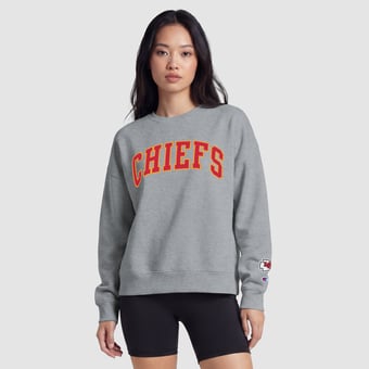 Kansas City Chiefs Champion Women's Contrast Lined Sweatshirt - Heather Gray