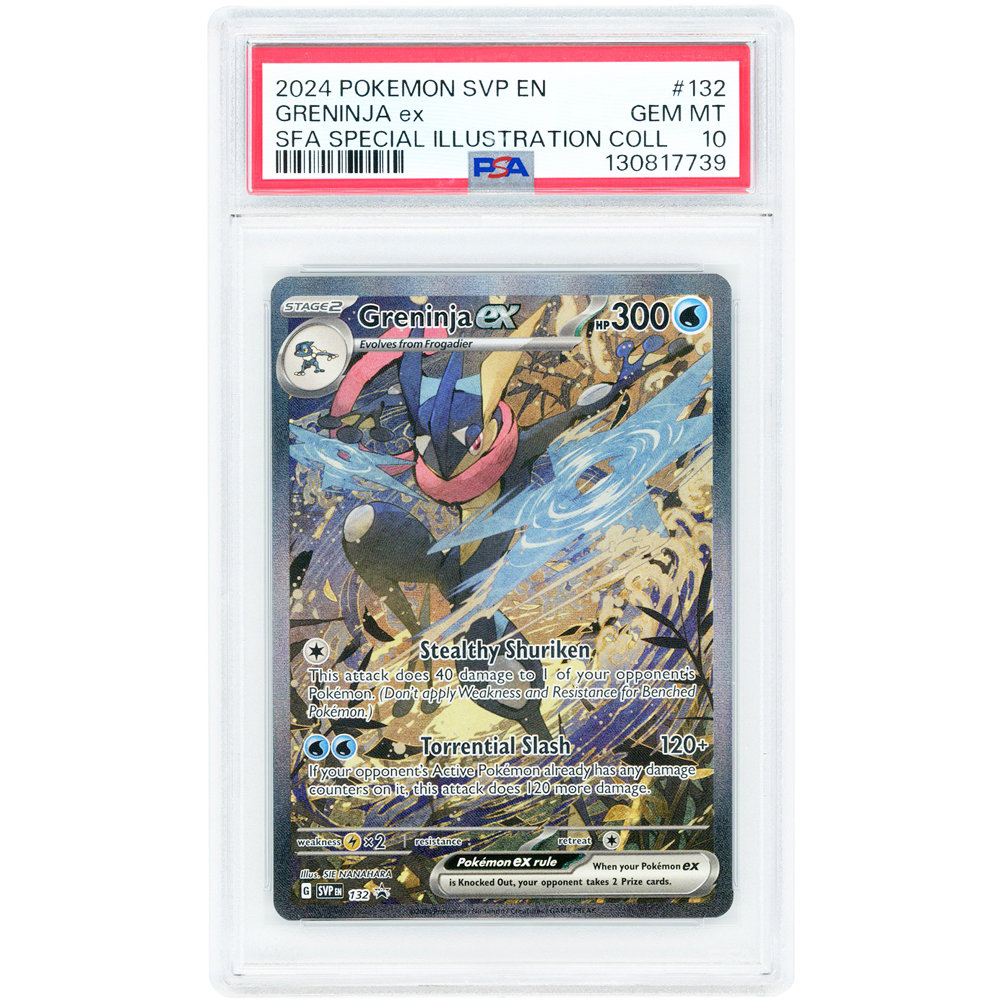 Greninja EX 2024 Pokemon Scarlet & Violet Promo Special Illustration Collection #132 PSA Authenticated 10 Card