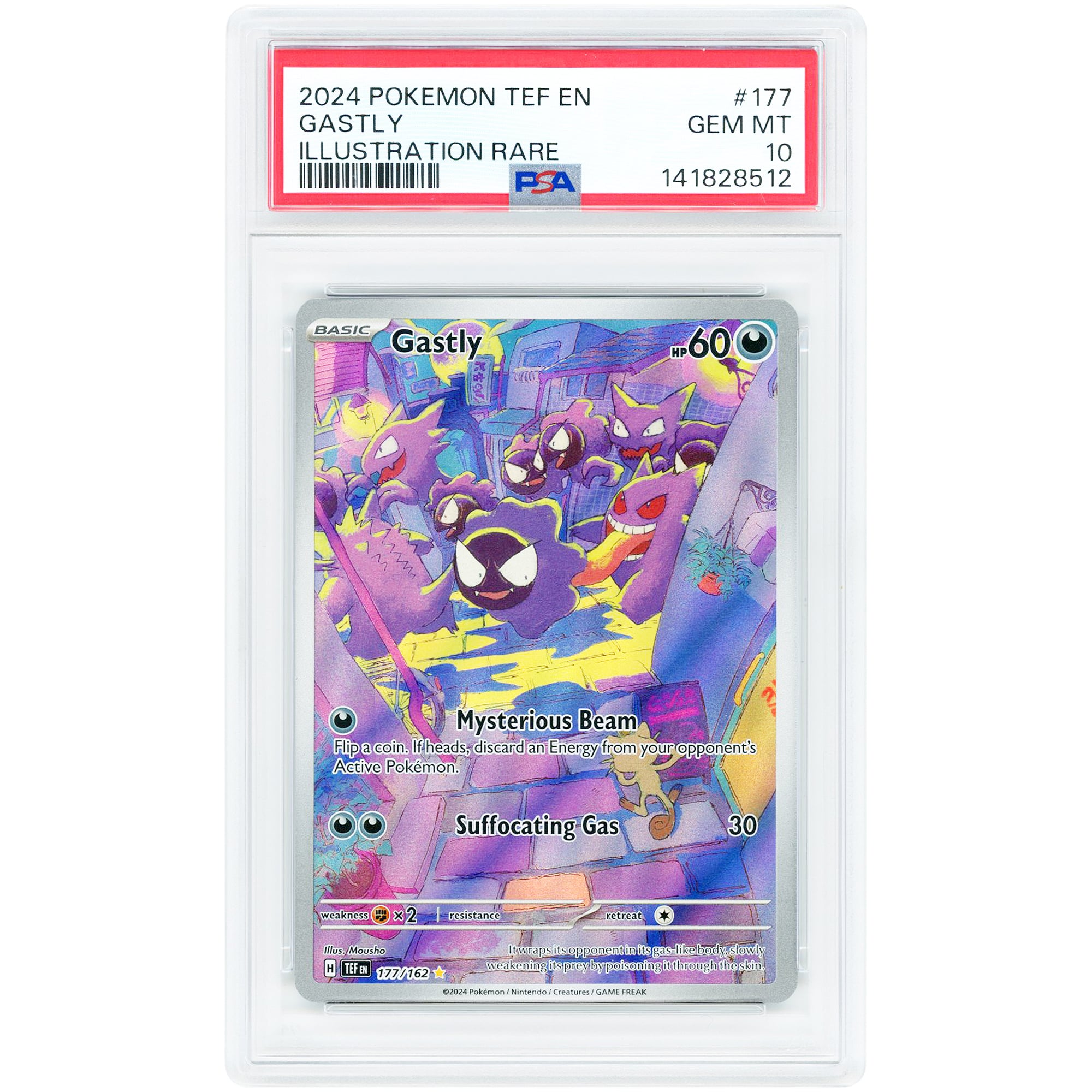 Gastly 2024 Pokemon Temporal Forces Illustration Rare #177 PSA Authenticated 10 Card