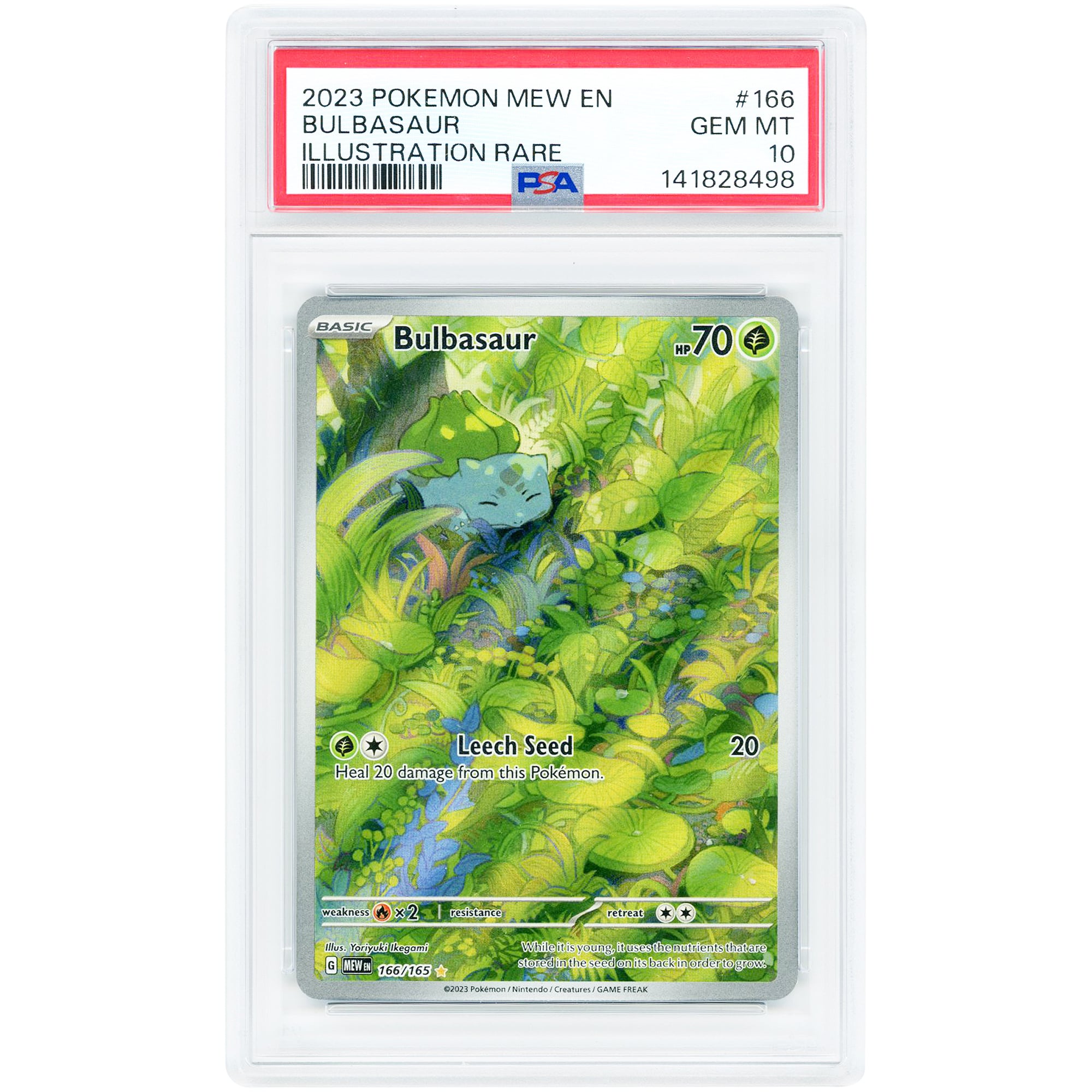 Bulbasaur 2023 Pokemon 151 Illustration Rare #166 PSA Authenticated 10 Card