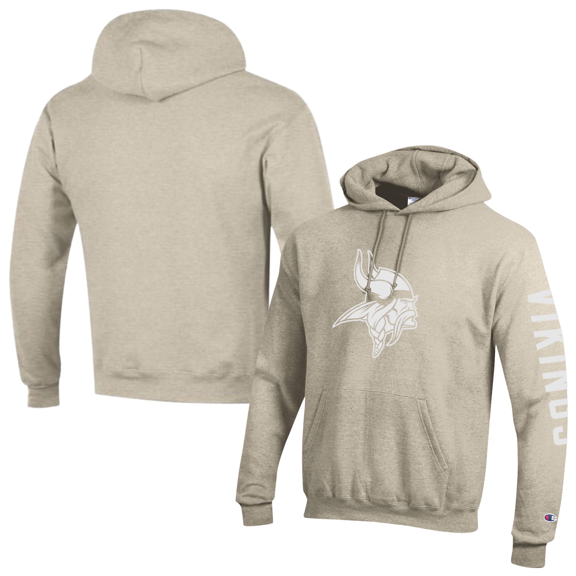 Men's Champion  Oatmeal Minnesota Vikings Powerblend Hoodie