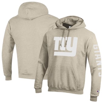 Men's Champion  Oatmeal New York Giants Powerblend Hoodie