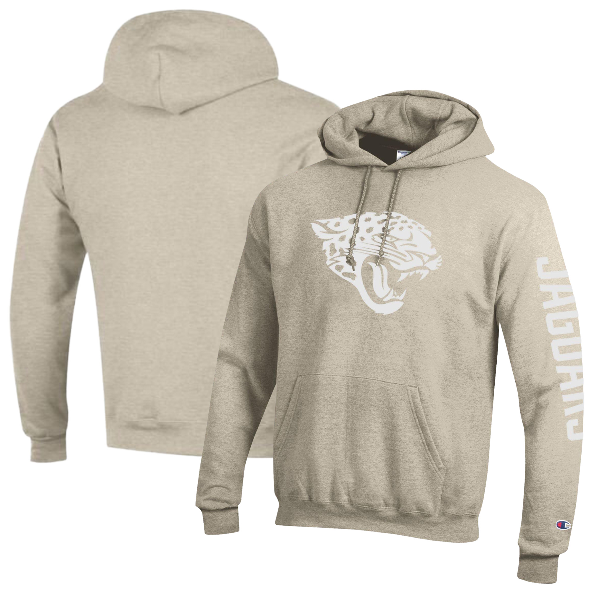 Men's Champion  Oatmeal Jacksonville Jaguars Powerblend Hoodie
