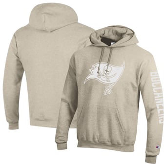 Men's Champion Oatmeal Tampa Bay Buccaneers Powerblend Hoodie