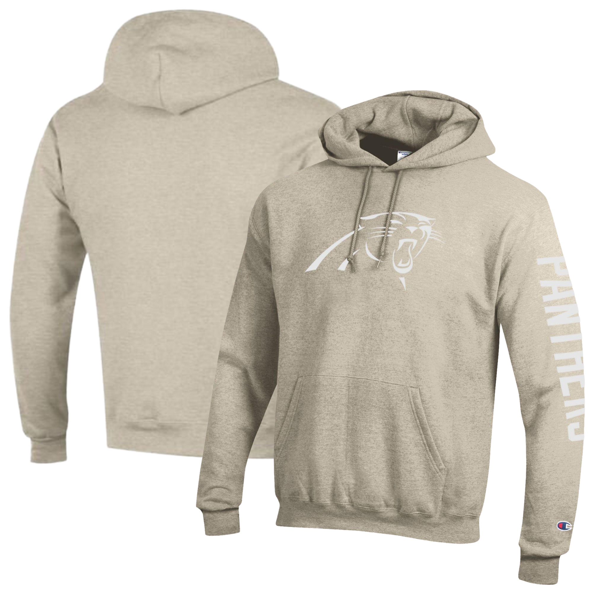 Men's Champion  Oatmeal Carolina Panthers Powerblend Hoodie