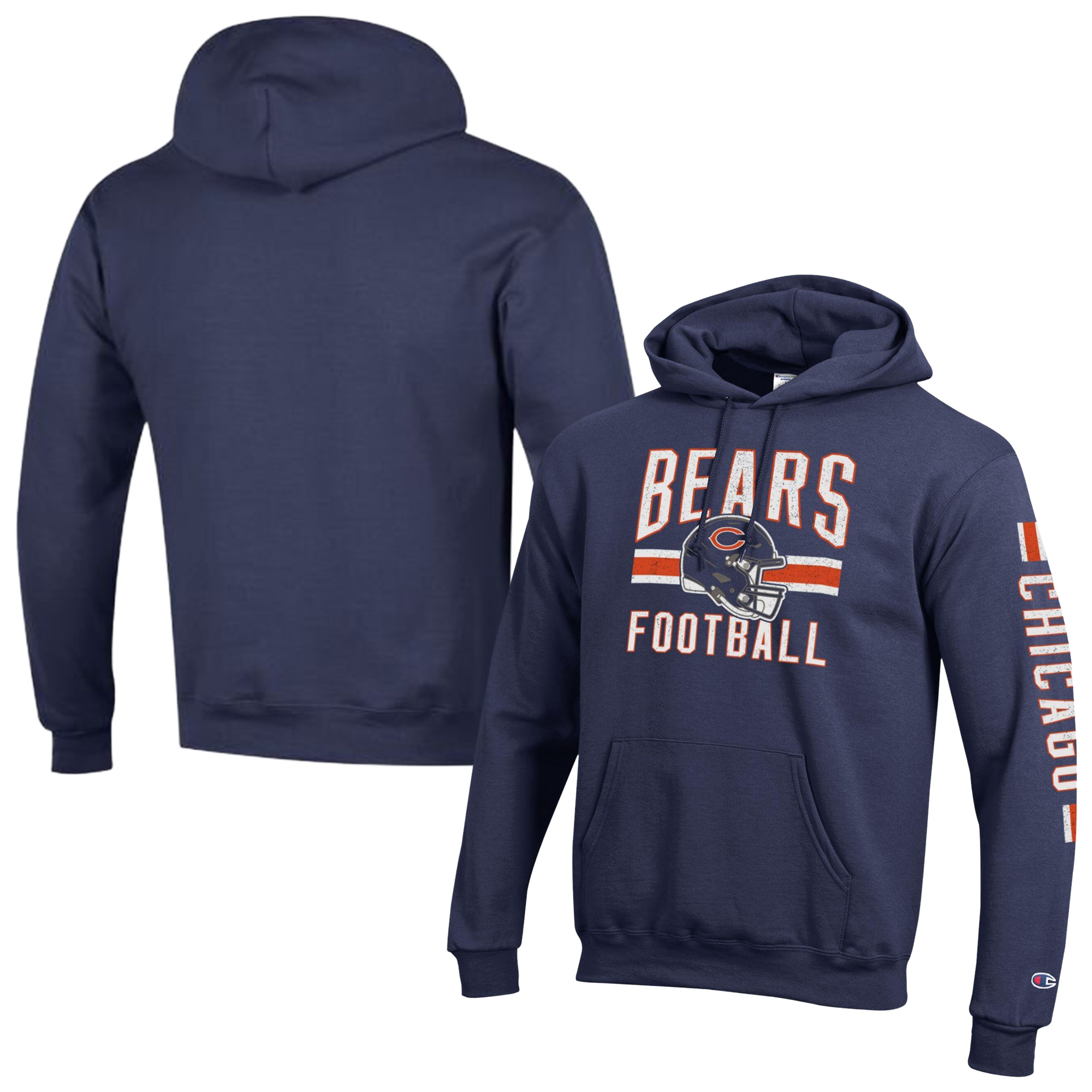 Men's Champion Navy Chicago Bears Powerblend Hoodie