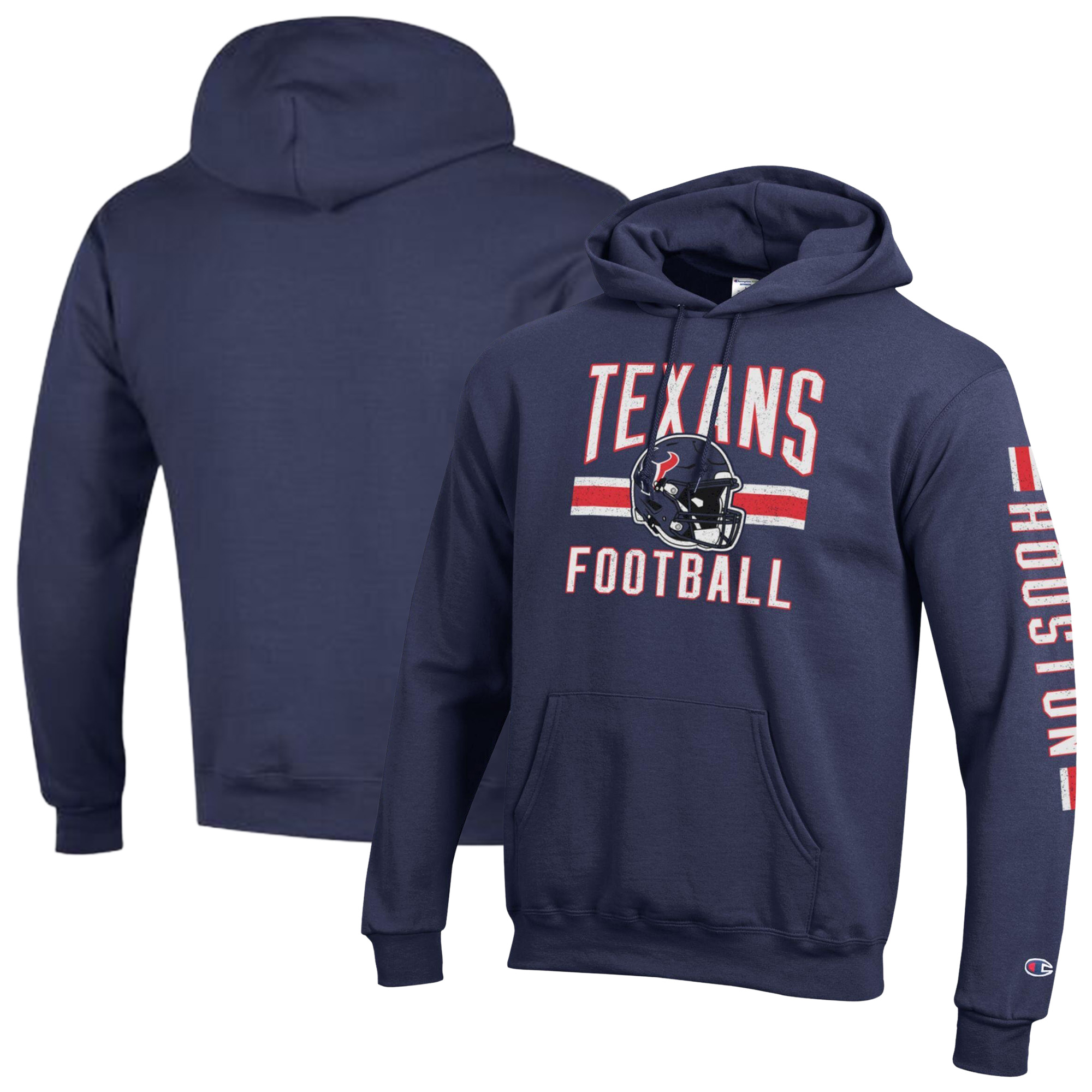 Men's Champion Navy Houston Texans Powerblend Hoodie