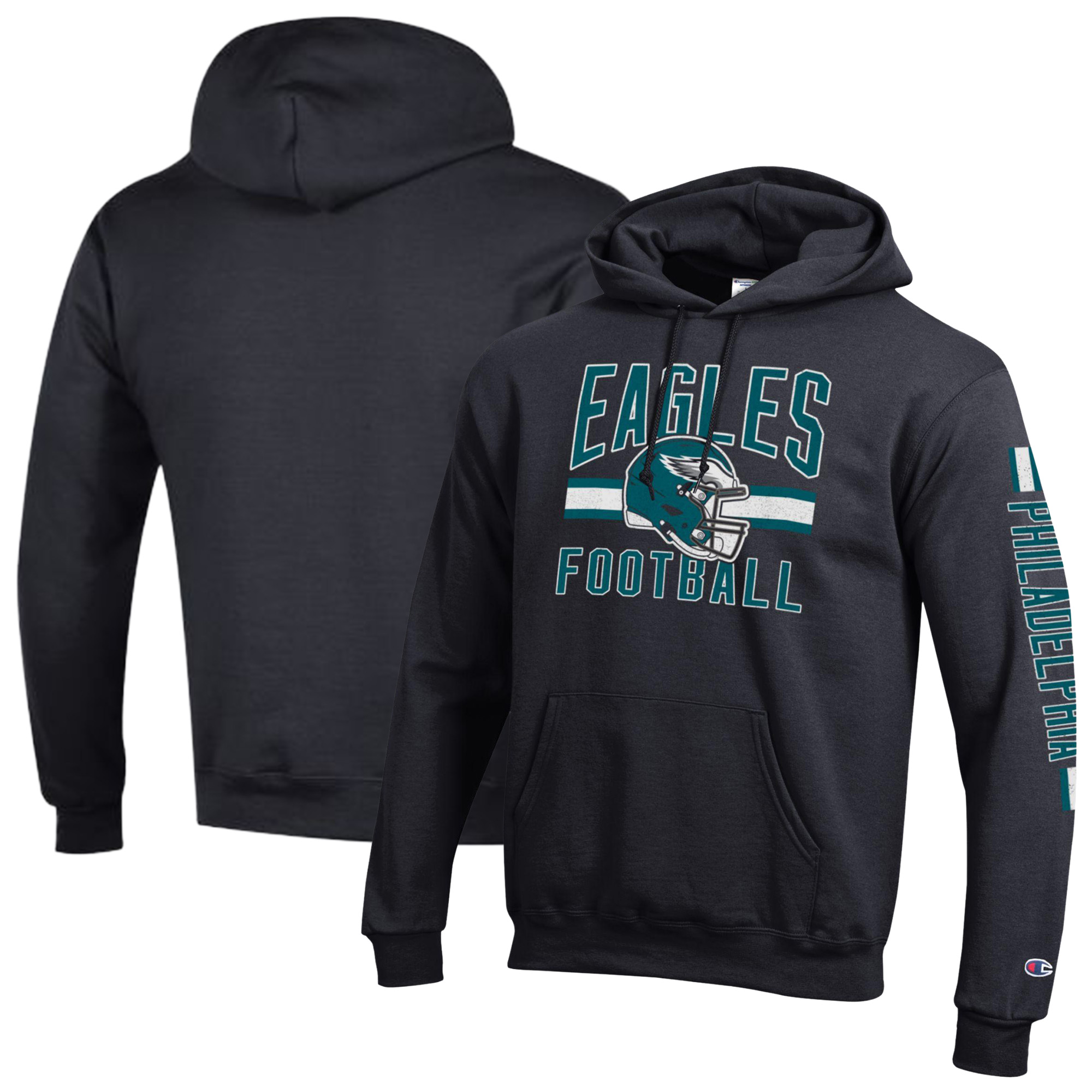 Men's Champion Black Philadelphia Eagles Powerblend Hoodie