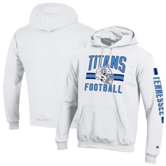 Men's Champion  White Tennessee Titans Powerblend Hoodie