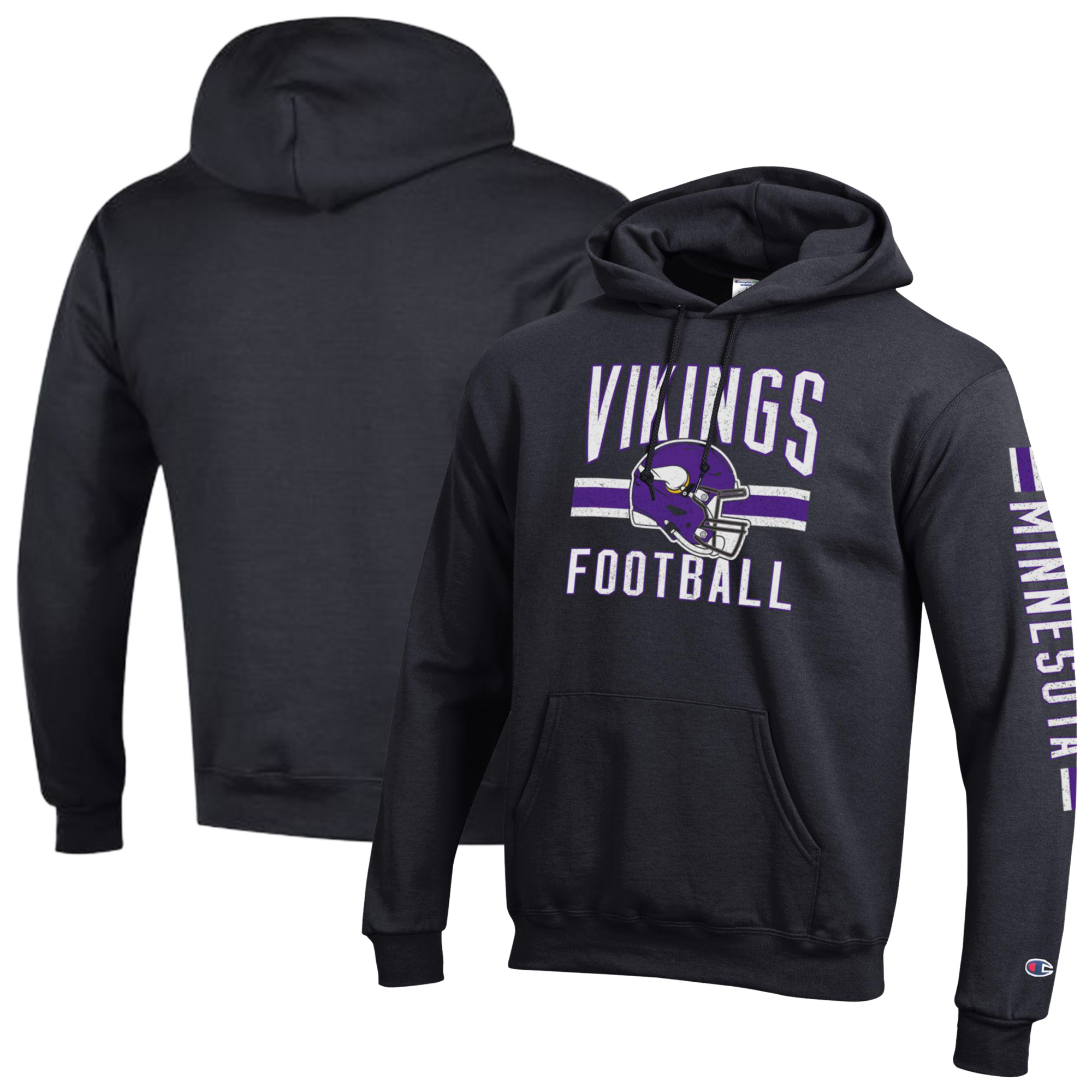 Men's Champion Black Minnesota Vikings Powerblend Hoodie