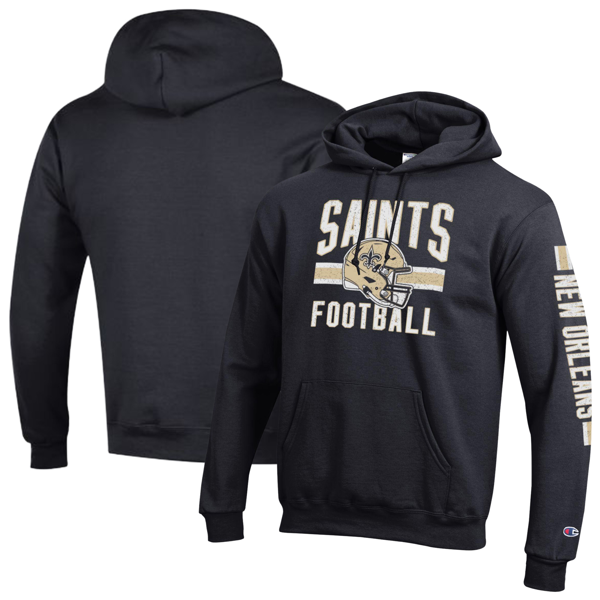Men's Champion  Black New Orleans Saints Powerblend Hoodie