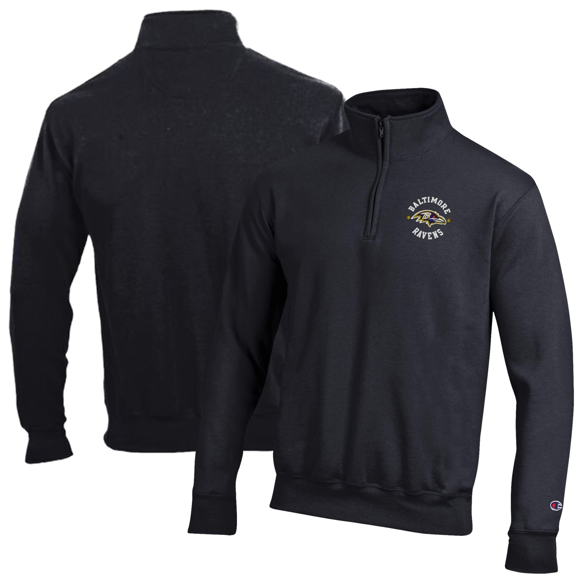 Men’s Champion Black Baltimore Ravens Powerblend Quarter-Zip Pullover Men’s Champion Black Baltimore Ravens Powerblend Quarter-Zip Pullover