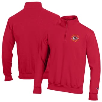 Men's Champion Red Kansas City Chiefs Powerblend Quarter-Zip Pullover