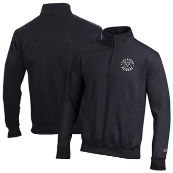 Men's Champion Black Las Vegas Raiders Powerblend Quarter-Zip Pullover