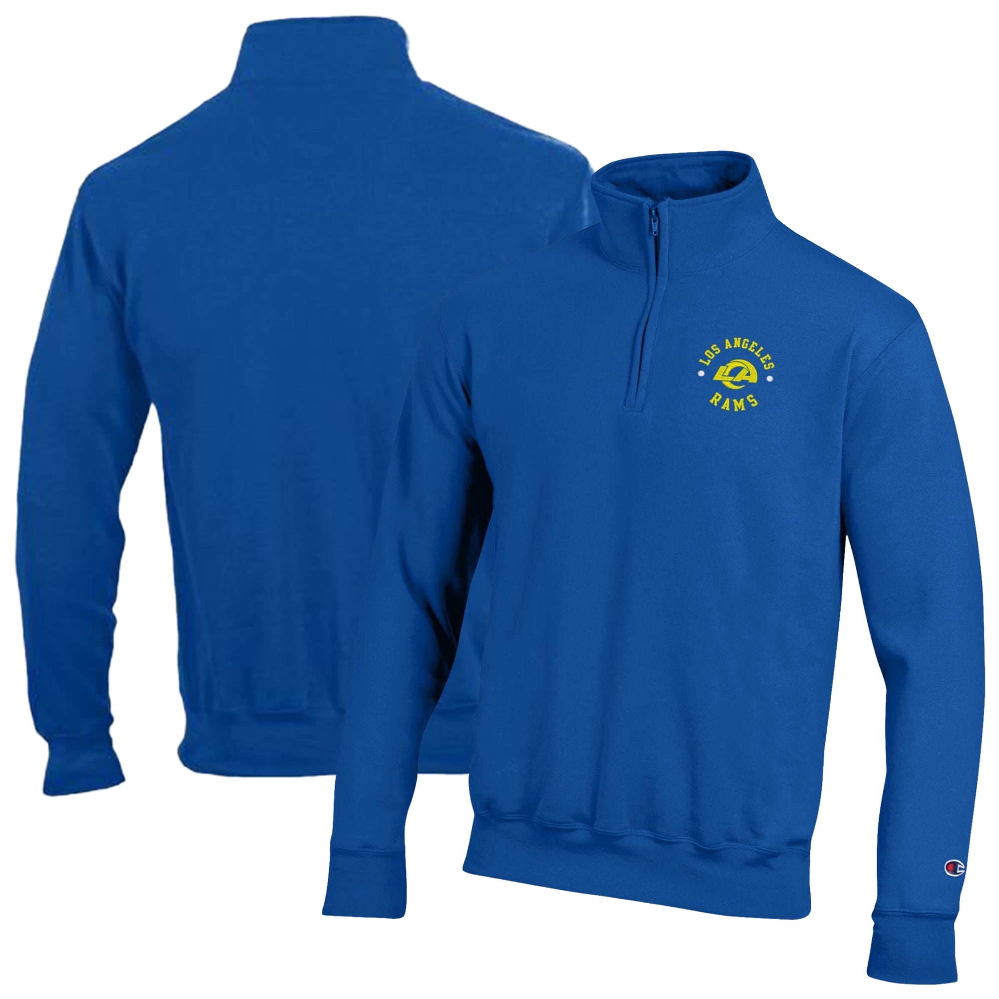 Men’s Champion Royal Los Angeles Rams Powerblend Quarter-Zip Pullover Men’s Champion Royal Los Angeles Rams Powerblend Quarter-Zip Pullover