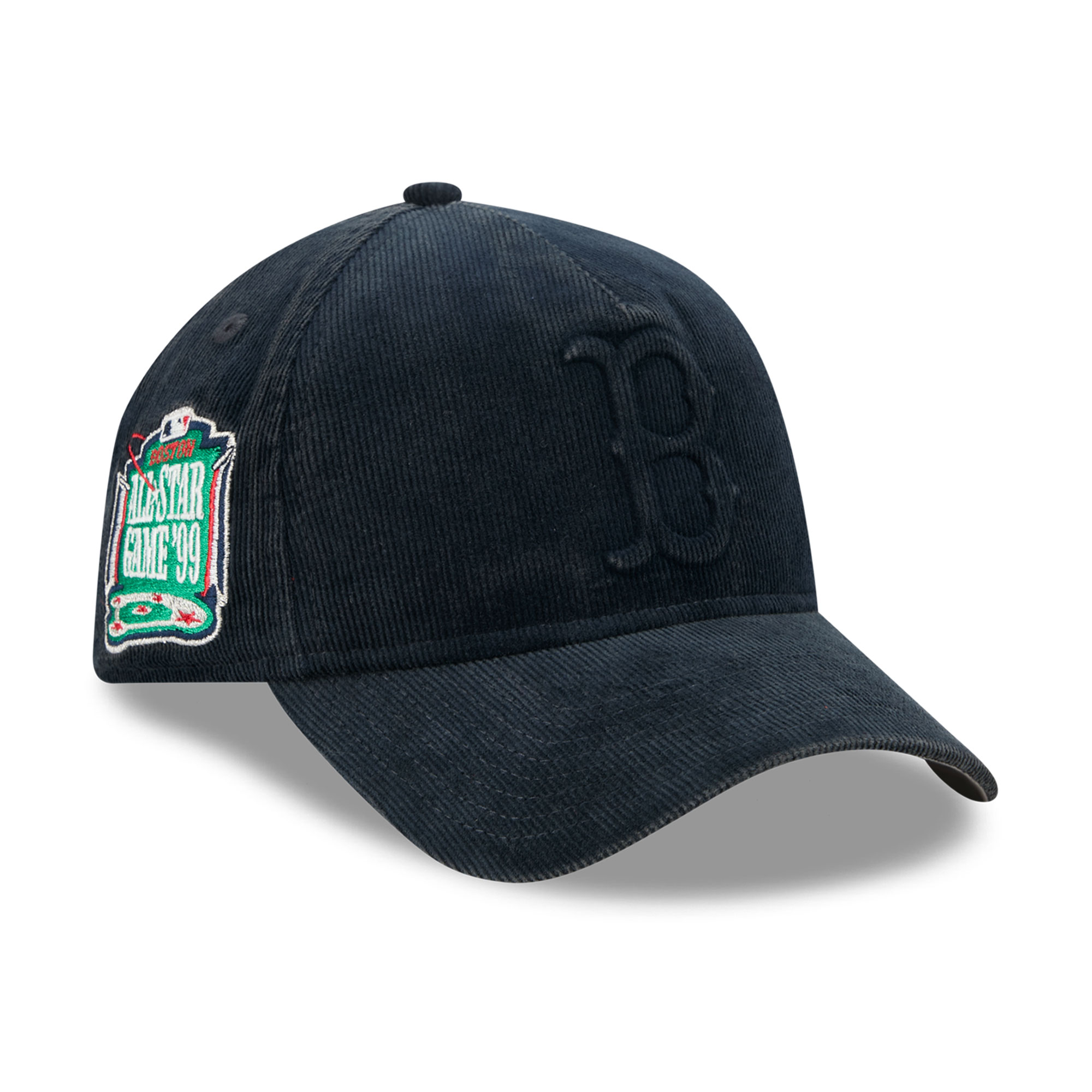 Men's New Era  Navy Boston Red Sox 1999 All-Star Game Side Patch Tonal Corduroy 9FORTY A-Frame Adjustable Hat